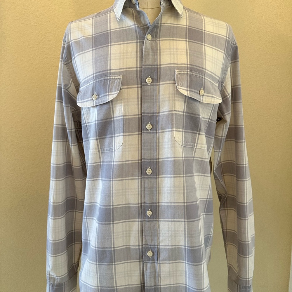 J. Crew Gray Madras Plaid Button Down Shirt